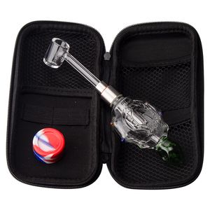 CSYC NC031 Turtle Style Glazen Bong Smoking Pijpen Zet Set Blue Green Pendant Bubbler Pipe 510 Quartz Banger Nail 45/90 graden Ceramic Tip Dabber Tool Siliconen Jar