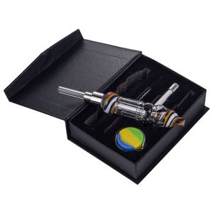 NC101 Heady Color Glass Bong Morte-Pill-Rook Pipe Gift Box 510 Titanium Quartz Keramische nagel Dubbele tips Dish Dabber Tool draagbare doos