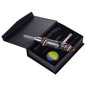 NC101 Hearty Color Glass Bong Spild Smoking Pipe Box 510 Titanium Quartz Nail Céramique Double pointes Dabber Tool Tool Silicon Boîte portable