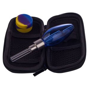 NC104 Glazen Bong Dab Rig Rookpijpen Set 510 Titanium Ceramic Quartz Banger Nagel Dabber Tool Zipper Case Gekleurde ei-stijl Anti-rollende bubbler glazen pijp