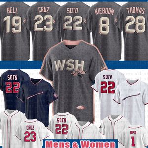 Washington 22 Juan Soto Baseball Jersey 23 Nelson Cruz Josh Bell Keibert Ruiz Cesar Hernandez Luis Garcia Carter Kieboom Lane Thomas Stephen Strasbourg Riley Adams