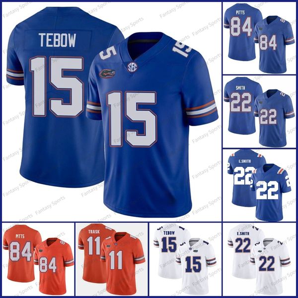 15 Tim Tebow Football Jersey 11 Kyle Trask 22 Emmitt Smith E.Smith 81 Aaron Hernandez 84 Pitts All Stitched SEC Florida College Football Jerseys