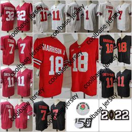 NCAA 18 Marvin Harrison Jr. Football Jersey 7 CJ Stroud 11 Jaxon Smith-Njigba 1 Justin Fields 32 Henderson Ohio State Buckeyes College White