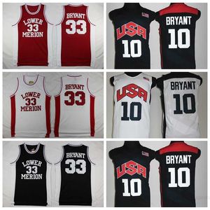 NCAA 2012 Team USA Lower Merion 33 Bryant Jerseys College Men High School Basketball Hightower Dream Red White Blue gestikt voor sportfans Topkwaliteit te koop