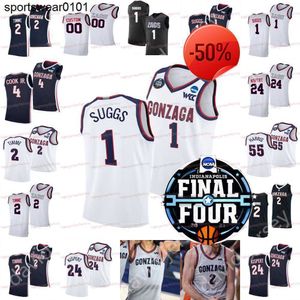 Ncaa 2021 Final Four 4 College Gonzaga Maillots de basket-ball Jalen SS Drew Timme Corey Kispert Andrew Nembhard Corey Kispert Julian