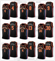 NCAA 2022-23 City Black Basketball Jerseys Julius Randle 30 Evan Fournier 13 Derrick Rose 4 Kemba Walker 8 RJ Barrett 9 Immanuel Quickley 5 Obi