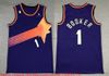 NCAA 2023 New Basketball 1 Jersey DevinBooker cousu avec 6 patchs blancs bleu violet rétro Black Valleycity Shorts