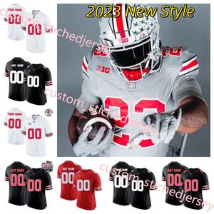 NCAA 2023 Las camisetas de fútbol más nuevas de los Buckeyes del estado de Ohio TreVeyon Henderson Emeka Egbuka Marvin Harrison Jr. Camisetas del estado de Ohio para hombre cosidas personalizadas
