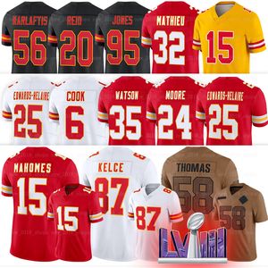 15 Patrick Mahomes Kansases City Football Chiefes Jersey Travis Kelce Justin Reid Felix Anudike-Uzomah Jaylen Watson Isiah Pacheco Blaine Gabbert Skyy Moore