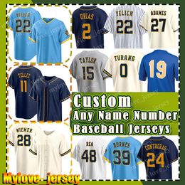 Milwaukee City Connect Christian Yelich Jersey Baseball Rowdy Tellez Garrett Mitchell Abraham Toro Javy Guerra Joey Wiemer Brice Turang Luke Voit Colin Rea Urias