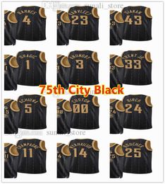 75.º aniversario de la NCAA 2021-22 Ciudad Camisetas de baloncesto negras Scottie 4 Barnes Fred 23 VanVleet Pascal 43 Siakam Goran 1 Dragic OG 3 Anunoby Gary