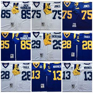 NCAA 75th Vintage Football 85 Jack Youngblood Jerseys 28 Marshall Faulk 13 Kurt Warner 29 Eric Dickerson 75 Deacon Jones