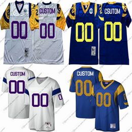 NCAA 75e maillots de football vintage rétro Aaron Donald Merlin Olsen Jackie Slater Kurt Warner Marshall Faulk Eric Dickerson Deacon Jones Jack Youngblood