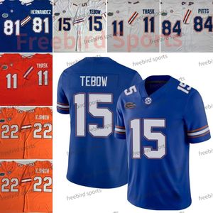 84 Kyle Pitts College Football Jersey 11 Kyle Trask 22 Emmitt Smith 15 Tim Tebow 81 Aaron Hernandez Florida Gators Violet Orange Maillots pour hommes cousus