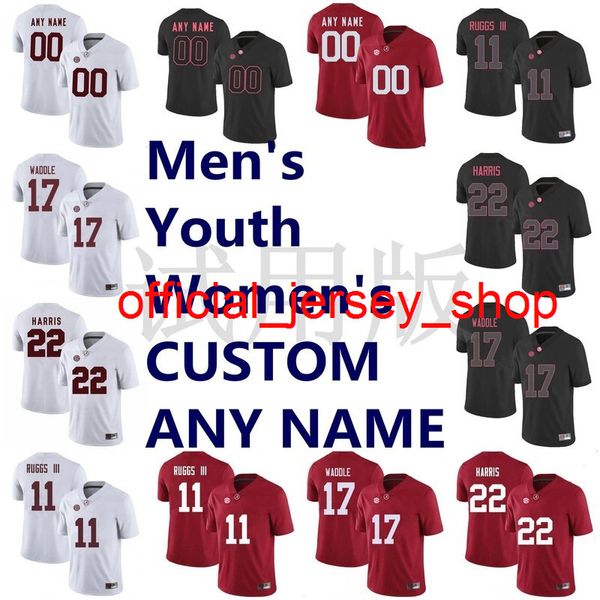 NCAA Alabama Crimson Tide Maillots Henry Ruggs III Maillot Jaylen Waddle Najee Harris Nick Saba College Maillot de football blanc cousu sur mesure