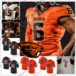 Aangepaste Oregon State Beavers DJ Uiagalelei Damien Martinez Anthony Gould Silas Bolden Kitan Oladapo Jake Levengood Ben Gulbranson koks Musgrave voetbalshirt