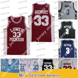 NCAA basketbalshirt Indiana State Sycamores 33 Larry Bird High School Irish Lower Merion Georgetown Hoyas Grey 3 Allen Iverson Green