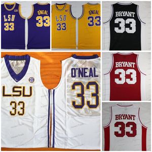 NCAA Basketball Jersey LSU Tigers 33 Shaquille Oneal Blue White Lower Merion High School 33 Bry Mens College Jerseys cousue