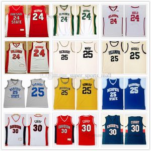 Camisetas de baloncesto de la NCAA 24 Buddy Kyrie Paul Hield Irving George 25 Dwyane Mikal Tim Wade Bridges Hardaway Stephen 30 Curry 32 Bill Jimmer Walton Fredette Jersey