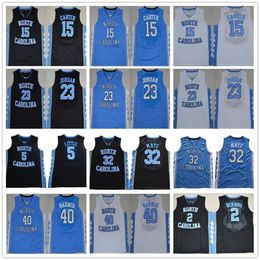 Maillots de basket-ball NCAA Caroline du Nord Tar Heels 23 Michael College Jersey 15 Vince Carter 5 Nassir Little 32 Luke Maye Barnes UNC bleu