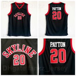 NCAA Basketball Skyline Gary Payton High School Jerseys 20 Men University Black Team Kleur Ademend shirt Pure katoenen Moive voor sportfans Hoge/topkwaliteit te koop