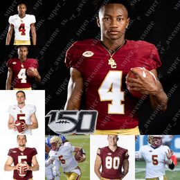 Maillot de football Ncaa Boston College Bc Phil Jurkovec Zay Flowers Jaiden Lars-woodbey Zion Johnson Alec Lindstrom Dennis Grosel Jaelen