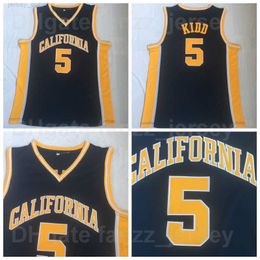 NCAA California Golden Bears College 5 Jason Kidd Jerseys Hombres Baloncesto Universidad Negro Color del equipo para fanáticos del deporte Camisa transpirable Algodón puro Buena calidad