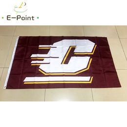 NCAA Central Michigan Chippewas Drapeau 3 * 5 pieds (90 cm * 150 cm) Drapeau en polyester Décoration de bannière volant drapeau de jardin de maison Cadeaux de fête