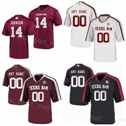 NCAA College Am Texas Aggies voetbal 14 Max Johnson Jersey 1 Evan Stewart 20 Jardin Gilbert 45 Edgerrin Cooper 8 Yulkeith Brown 34 LJ Johnson Jr Team Black Red White