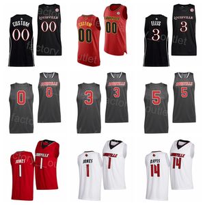 NCAA College Basketball 0 Noah Locke Jersey 5 Malik Williams 3 El Ellis 14 Dre Davis 21 Sydney Curry 1 Carlik Jones University Team Black Red White Custom naamnummer