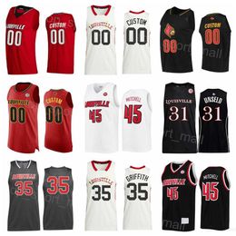 NCAA College Basketball 35 Darrell Griffith Jerseys 31 Wes Unconded 3 Peyton Siva 24 Jae'lyn Withers 22 Deng Adel Donovan Mitchell 45 University Stitched Red White Black