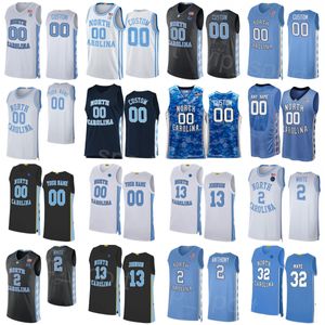 College North Carolina Tar Heels 13 Cameron Johnson Jersey Basketball 2 Coby White 32 Luke Maye 2 Joel Berry II 44 Justin Jackson 2 Cole Anthony Stitched Shirt NCAA