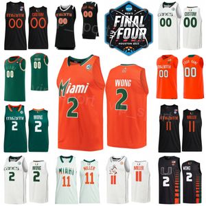 Miami Hurricanes College 24 Nijel Pack Jersey Basketball 55 Wooga Poplar 4 Bensley Joseph 1 Anthony Walker 2 Isaiah Wong Miller 15 Norchad Omier 2023 Final Four NCAA