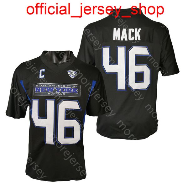 NCAA College Buffalo Football Jersey Khalil Mack Noir Taille S-3XL Toutes les broderies cousues