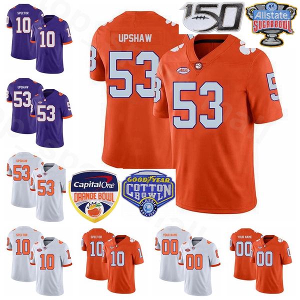 NCAA College Clemson Tigers Football 98 Myles Murphy Jersey 53 Regan Upshaw 5 DJ Uiagalelei 10 Baylon Spector EJ Williams Hommes Enfants Femmes