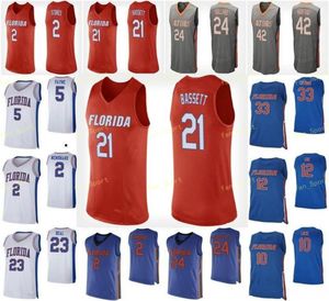 NCAA College Florida Gators Basketball Jersey 2 Andrew Nembhard 21 Dontay Bassett 22 Tyree Appleby 23 Scottie Lewis cousu sur mesure