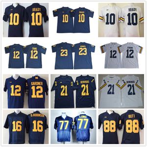 NCAA College Football Jerseys 10 Tom Brady 12 Devin Gardner 12 Chris Evans 16 Denard Robinson 21 Desmond Howard 23 Tyree Kinnnel 77 Jacke Long 88 Jake Butt Jersey