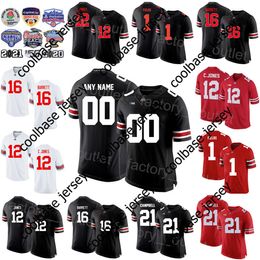 Fútbol universitario de la NCAA Ohio State Buckeyes Jersey 1 Justin Fields 12 Cardale Jones 47 AJ Hawk 21 Parris Campbell 1 Braxton Miller 16 JT