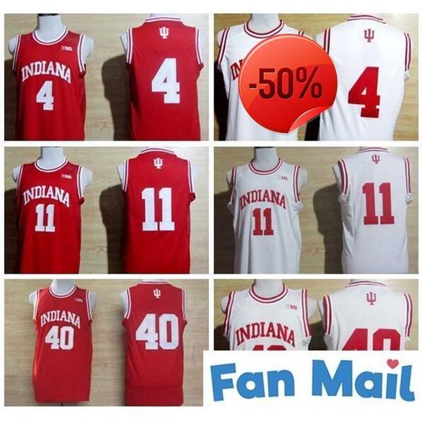 Ncaa College Indiana Hoosiers Isiah 11 Thomas Jersey Victor 4 Oladipo Cody 40 Zeller Camisa Uniforme Rojo Blanco Ed Camisetas de baloncesto