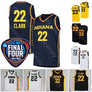 2024 Final Four Jerseys 4 Women College Indiana Caitlin Clark Basketball Iowa Hawkeyes 22 Jersey NCAA Black White Yellow Men Men Jeugdmaat S-3XL