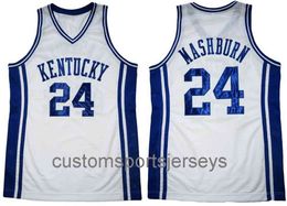 NCAA College JAMAL MASHBURN KENTUCKY WILDCATS BLANC Rétro Maillots de basket-ball cousus XS-6XL maillot de basket-ball