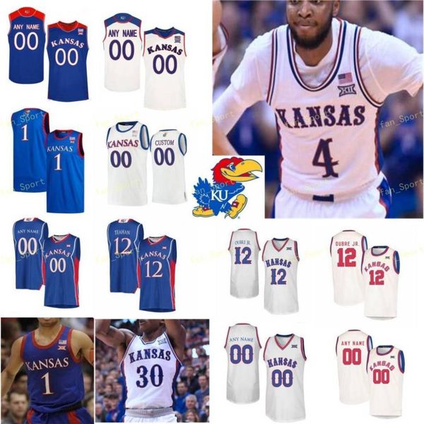 NCAA College Kansas Jayhawks Basketball Jersey 10 Sviatoslav Mykhailiuk 11 Josh Jackson 12 Chris Teahan Kelly Oubre Jr personnalisé Ed