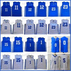 NCAA College Kentucky 15 Cousins ​​Basketball Jersey 0 Fox 11 Wall 12 Towns White Anthony 23 Davis Devin 1 Booker 5 Monk 3 Ado Blue All Stitch