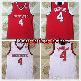 NCAA College Men Basketball 4 Dennis Smith Jr. Jersey University NC State Wolfpack Jerseys Team Red Away White