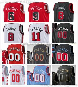 Camisetas de baloncesto Zach 8 LaVine Nikola 9 Vucevic DeMar 11 DeRozan Alex 6 Caruso Coby 0 White Lonzo 2 Ball Patrick 44 Williams Ayo 12 Dosunmu Hombres Mujeres Jóvenes Impresos