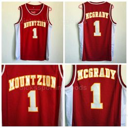 NCAA College Men Tracy McGrady Jersey 1 Basketball Wildcats Mountzion McGrady High School Maillots Université Rouge Respirant