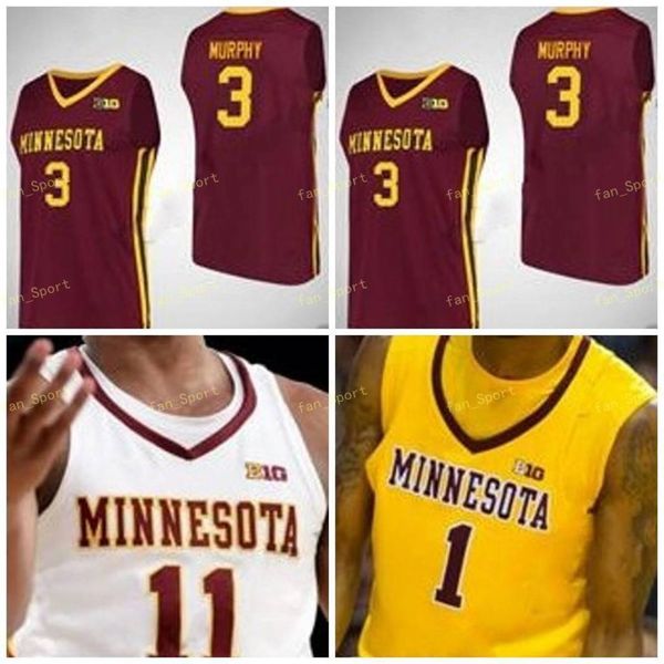 NCAA College Minnesota Golden Gophers camiseta de baloncesto 0 Payton Willis 1 Dupree Mcbrayer 2 Marcus Carr 3 Murphy Ed personalizado