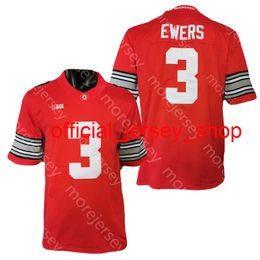NCAA College Ohio State Buckeyes Football Jersey Quinn Ewers Red Size S-3xl All Centred broderie