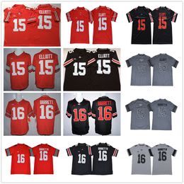 NCAA College Ohio State Buckeyes voetbalshirts 15 Ezekiel Elliott 16 J.T Barrett Jersey