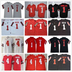 NCAA College Ohio State Buckeyes Maillots de football 1 Braxton Miller 1 Justin Fields 4 Curtis Samuel Santonio Holmes Jersey